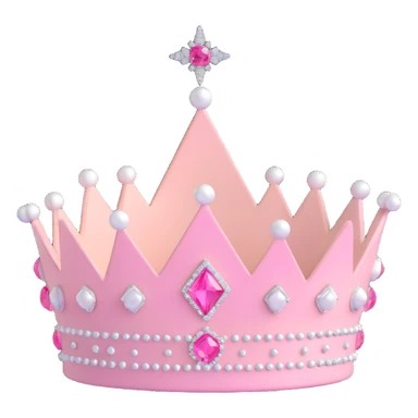 white and pastel pink crown with sparkles sticker