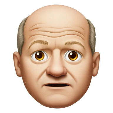 photorealistic Olaf Scholz shrugs sticker