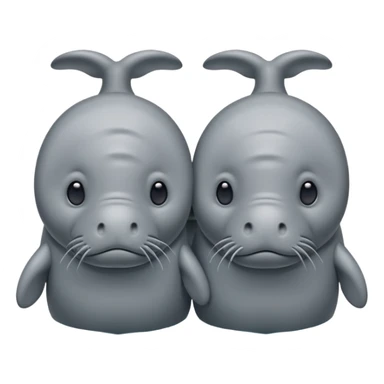 two manatees sad and apart sticker