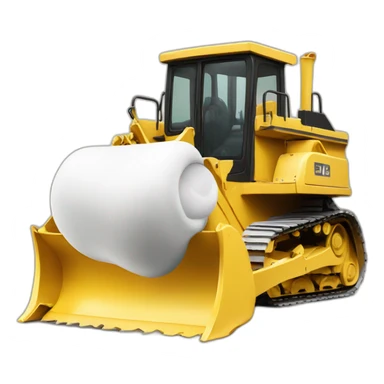 A bulldozer giving birth to a baby bulldozer sticker