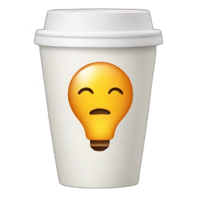 coffee cup with a speech bulb in the surface sticker