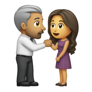 beso pareja mujer blanca pelo lacio y hombre moreno pelo crespo  sticker