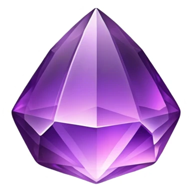 Cinematic Realistic Amethyst Emoji, Rich and soothing, with smooth, polished purple facets catching the light and casting soft, calming reflections. The deep violet hue seems to glow with an ethereal light, radiating peaceful energy and elegance. Soft glowing outline, capturing the essence of tranquility and mystery in a stunning amethyst. sticker