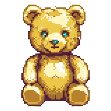 gold teddybear, metallic, shiny sticker