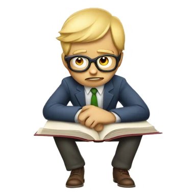 bored demotivated book worm student sticker