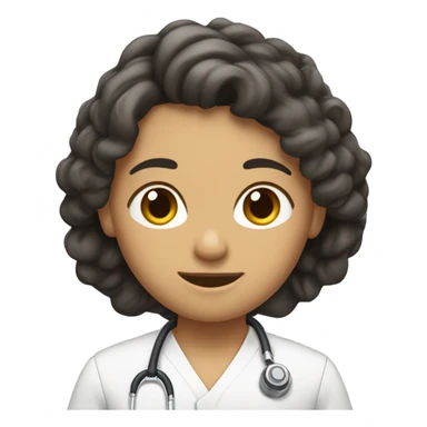 Enfermera morena y crespa sticker