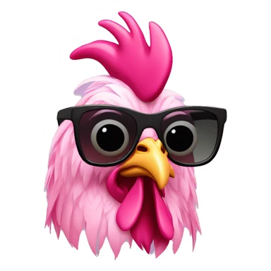 Pink rooster wearing sunglasses  sticker