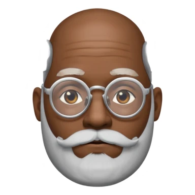 bald headed silver beard black man glasses sticker