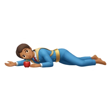 fullbody Jesus apostle in prone pose, different clothing, clear prone position, full body visible, apple emoji style sticker