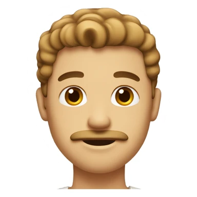 Men with little of culry hair and a mustache from the lips and color of skin light brown sticker