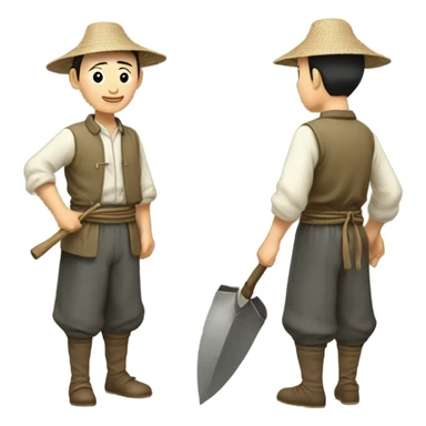 Chinese peasant 1950s sticker