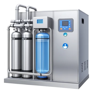 DUV water purification system with ultraviolet disinfection chamber sticker