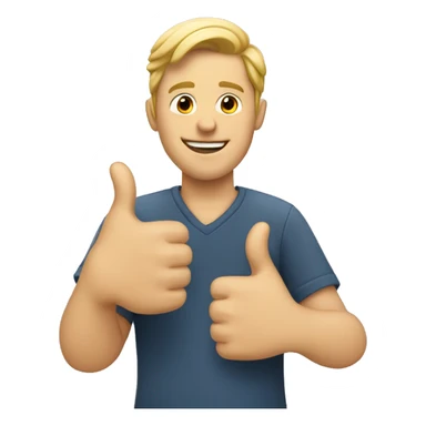 White guy giving thumbs up sticker