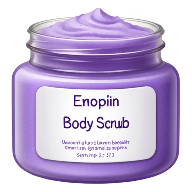 Light Lavander body scrub inscription sticker