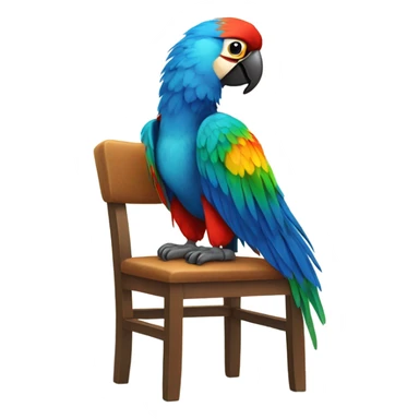 Macaw sitting on chair  sticker