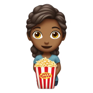 Girl with popcorn sticker