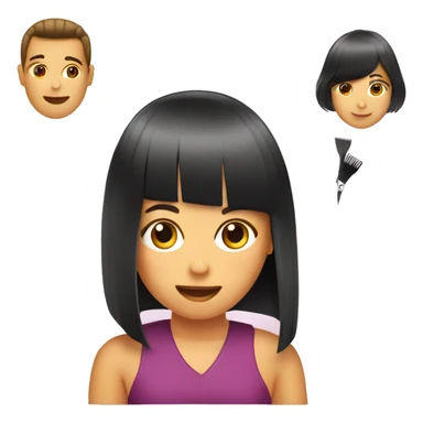 girl getting her hair cut sticker