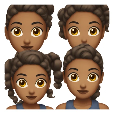 A brown skin girl with dark brown eyes, dark brown eyebrows, wearing a crop top and a slicked back bun ￼ sticker