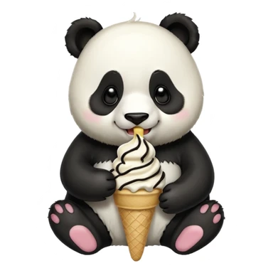Panda eating ice cream sticker