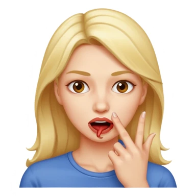Woman biting her finger sticker