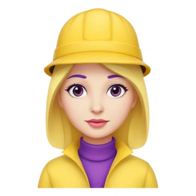 purplewoman with yellow hat sticker