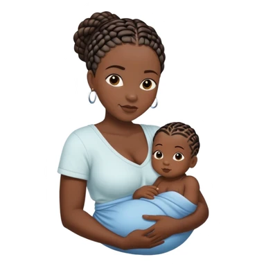 black mommy cornrows breastfeeding black baby boy sticker