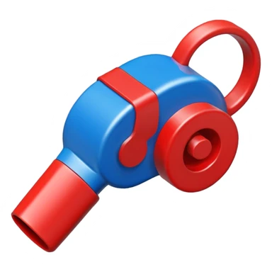 whistle in blue (#00A3E0) and red (#F9423A)  sticker