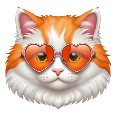 cat with heart-shaped glasses sticker