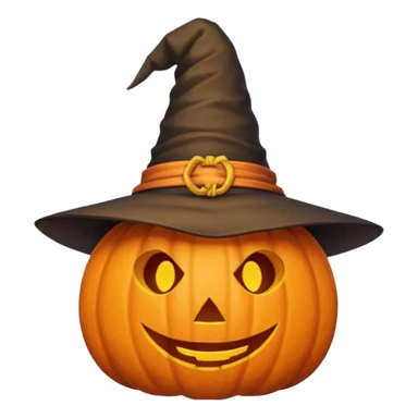 cute pumpkin with witch hat  sticker
