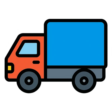 a detailed icon of a truck with black outlines and color fill sticker