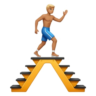 stepping up onto and down from a platform sticker