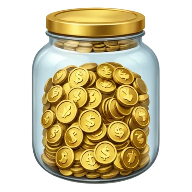 jar full of coins with nothing on them sticker