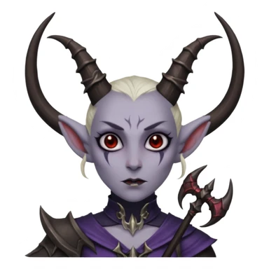 Dark elf with demonic horns and cursed bow sticker