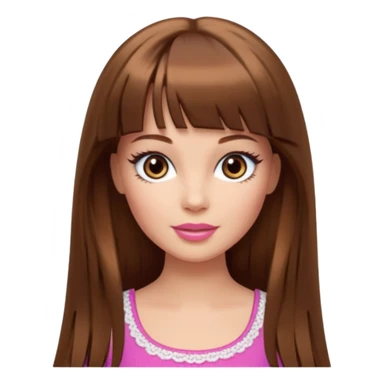 barbie merliah summers with girl with brown hair and brown fringe and light brown eyes  sticker
