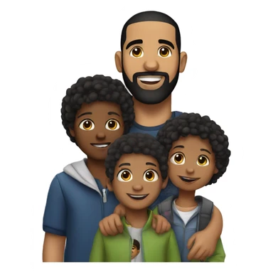 drake and children sticker