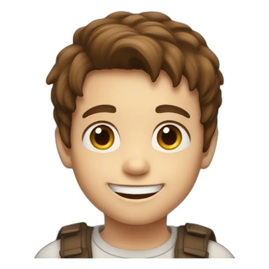 A 6 years old boy with brown hair and wide smile sticker