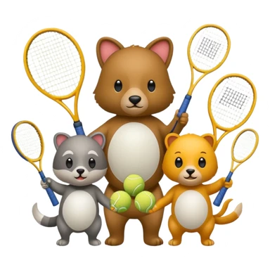 Tennis-Racket Animals sticker