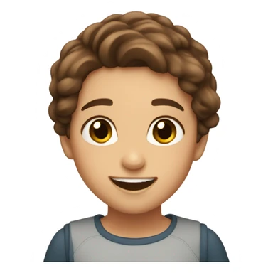 So super excited girl brown hair brown eyes pretty sticker