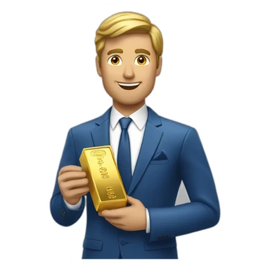 Posh-man-with-blue-suit-offering-goldbar sticker