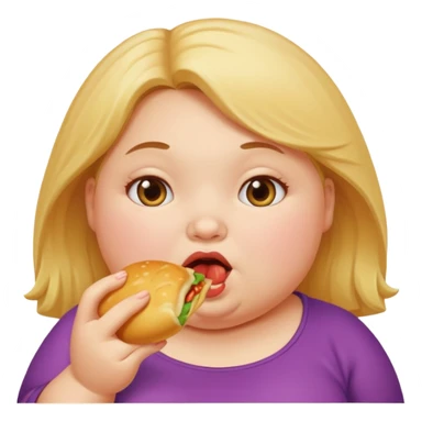chubby girl eating something sticker
