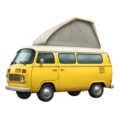 Yellow vintage van sticker