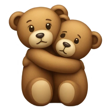 Teddy hugging another teddy sticker