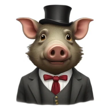 well dressed boar sticker
