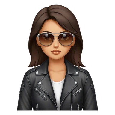 Brunette biker girl  sticker