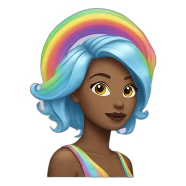 Posh-Girl-with-raibow-hair sticker