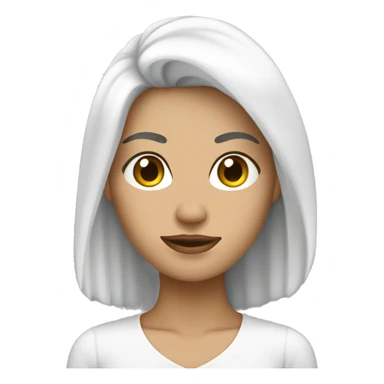 Mujer de piel blanca con pelo rizo negro sticker