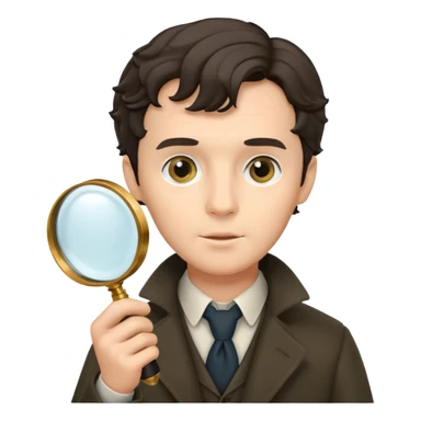 a detective film - sherloch, magnifying glass sticker