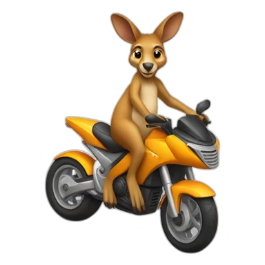 kangaroo on a motorbike sticker