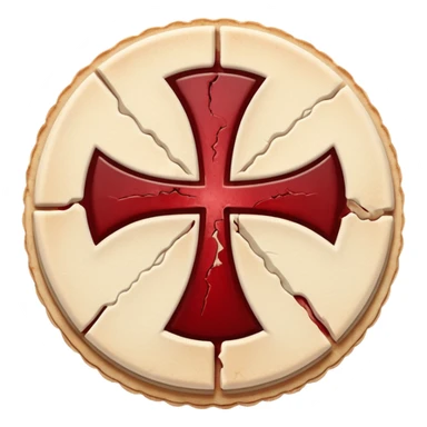 Cracked communion wafer bleeding from the center, heretical gothic symbol sticker