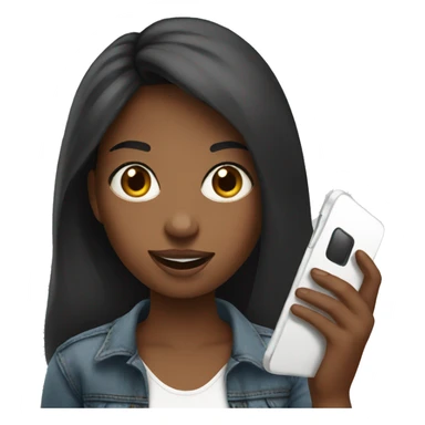 selfie of girl with phone sticker